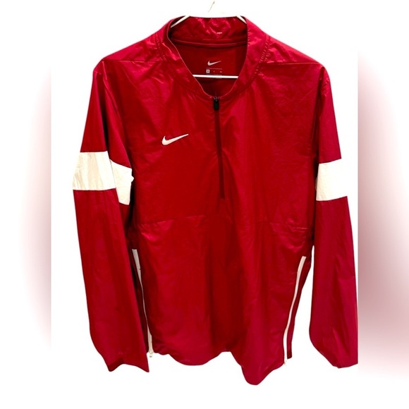 Nike Football 1/2 Zip Side Zips Crimson White Jacket Men’s Size Small - Picture 1 of 3